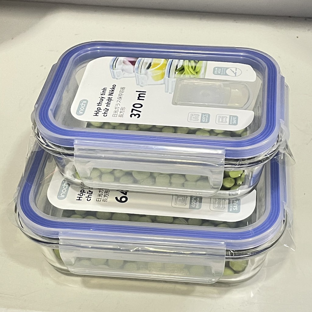 Hộp Đựng Thực Phẩm Thủy Tinh Cao Cấp Nikko Hình Chữ Nhật