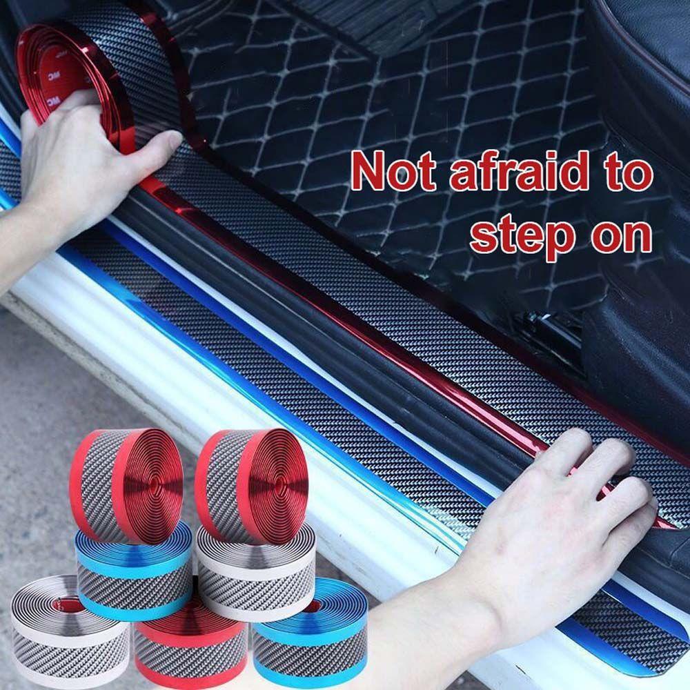 Dải Sợi Carbon Màu Xanh Dương Chống Va Chạm Trang Trí Ngoại Thất Xe Hơi