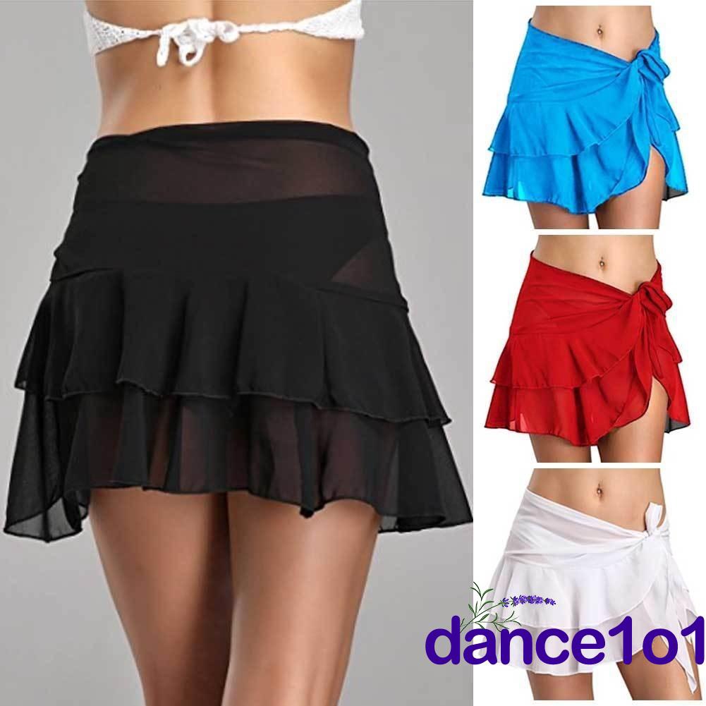 Chân váy voan mặc ngoài bikini đi biển thời trang quyến rũ
