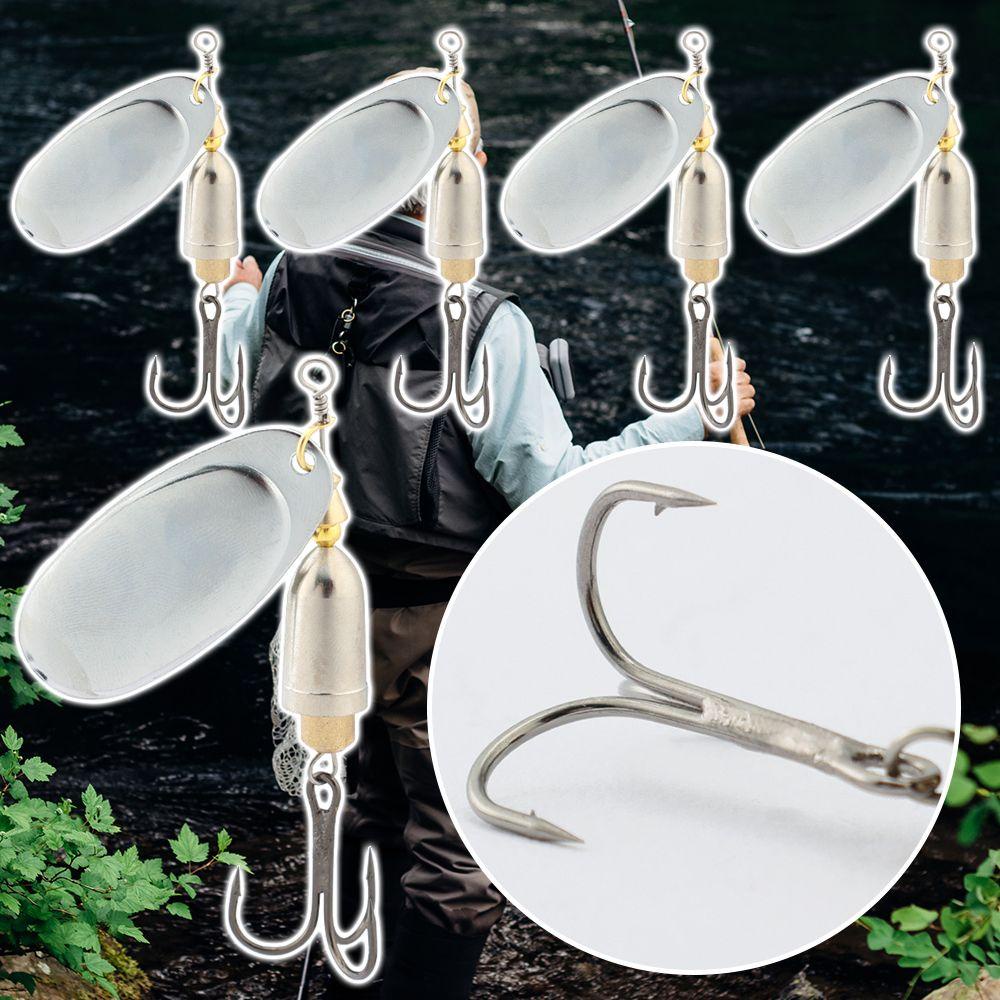 MUVAKO Bộ 5 Mồi Câu Cá Xoay Bằng Đồng Đính Kim Sa Lấp Lánh