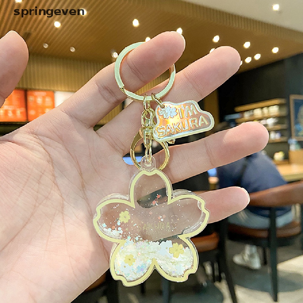 Móc Khóa Acrylic Họa Tiết Hoa Anh Đào Dễ Thương