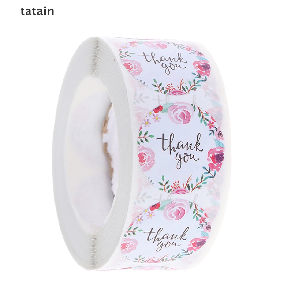 [TAT] 500 Labels/roll Thank You Sticker seal labes flower Stationery sticker CVX