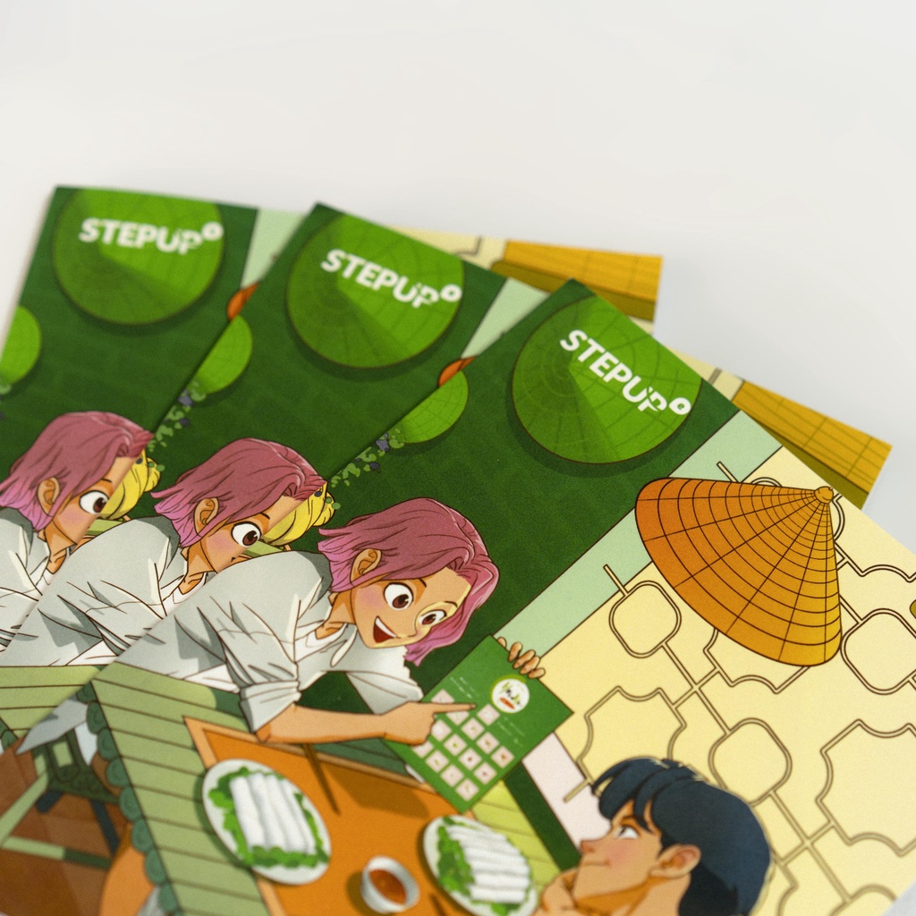 Sổ tay ghi chép Step Up English - 80 trang khổ A5 in hình cute