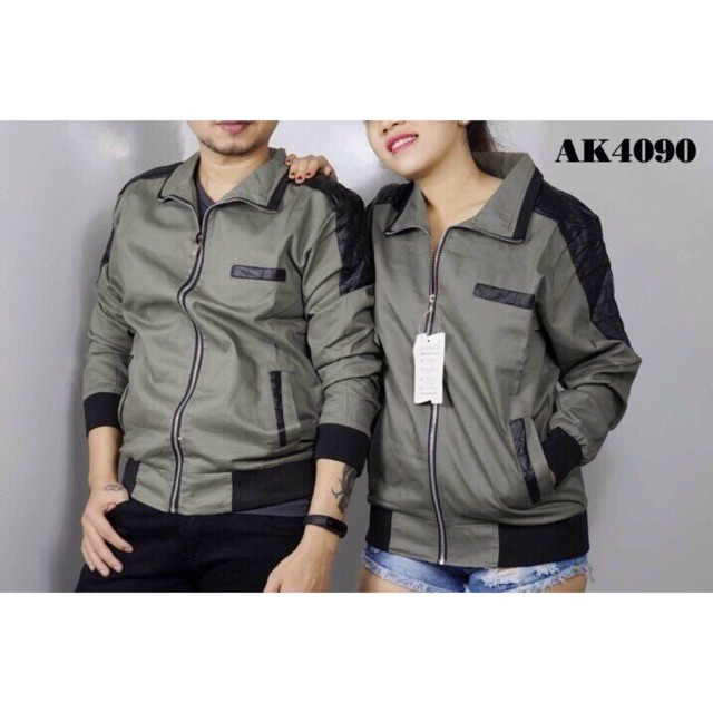 Áo khoát kaki 2 lớp, phối da