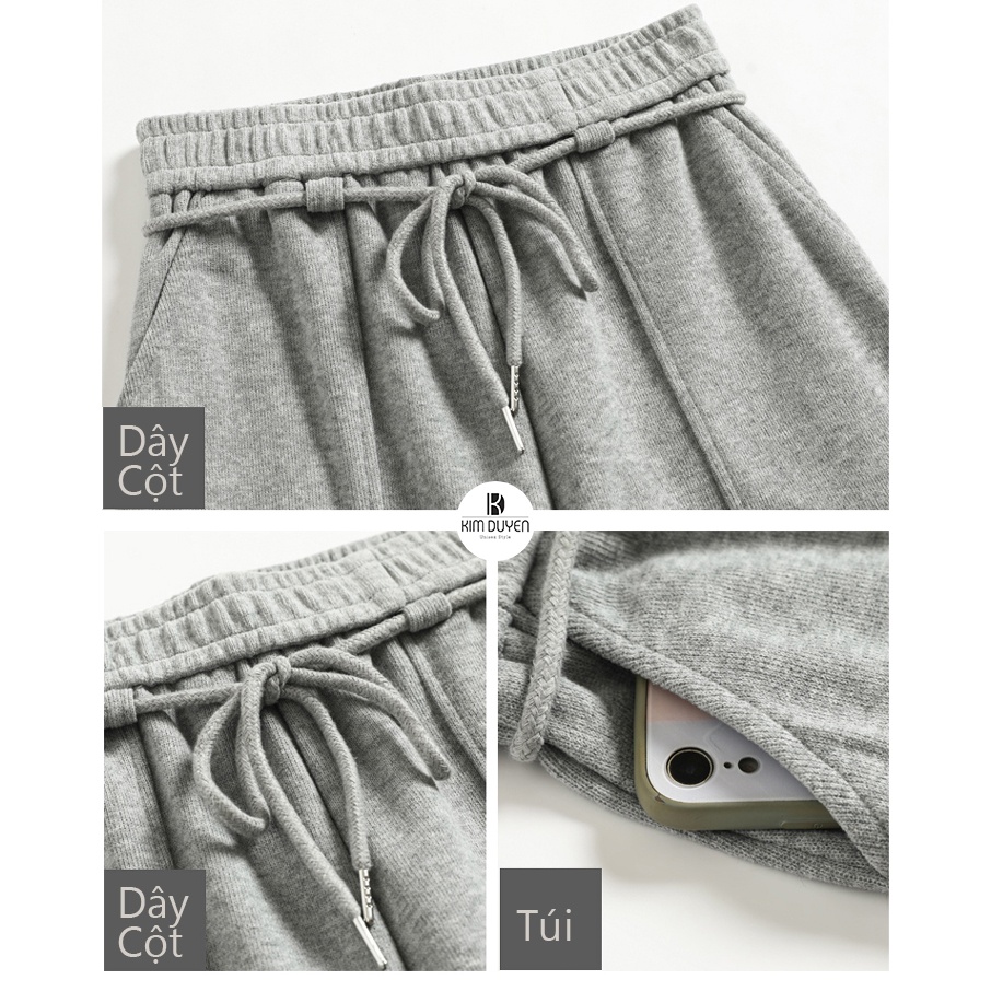 Quần Jogger Dây Buộc Quần Dài Chât Bo Tăm Dày Nặng Đẹp Không Xù 2 Màu Đen Xám Mặc Được 2 Kiểu