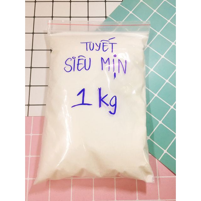 1kg tuyết nhân tạo siêu mịn dùng làm slime mây hàng còn ít shopee. vn|mochi04