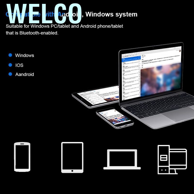 Bàn Phím Bluetooth Siêu Mỏng Welco 10.1 '' Cho Windows Android