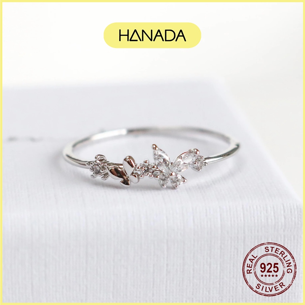 Nhẫn Bạc 925 Hanada Hoa Đá Đơn Giản Tiểu Thư 1024 P6