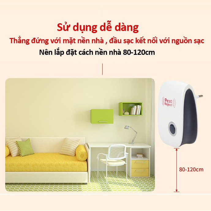 Máy Đuổi Muỗi Bằng Sóng Siêu Âm An Toàn Vô Hại Với Con Người Và Thú Cưng M123 máy diệt muỗi