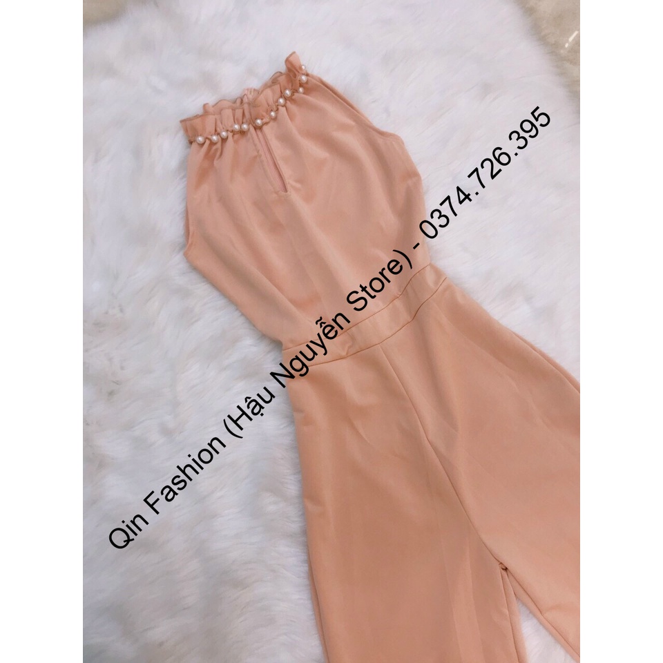 Jumpsuits Cổ Giọt Nước Kết Cườm (Kèm Video Hình Thật)