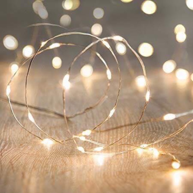 (Tặng pin) Đèn fairy light màu vàng nắng không nháy chạy pin | WebRaoVat - webraovat.net.vn