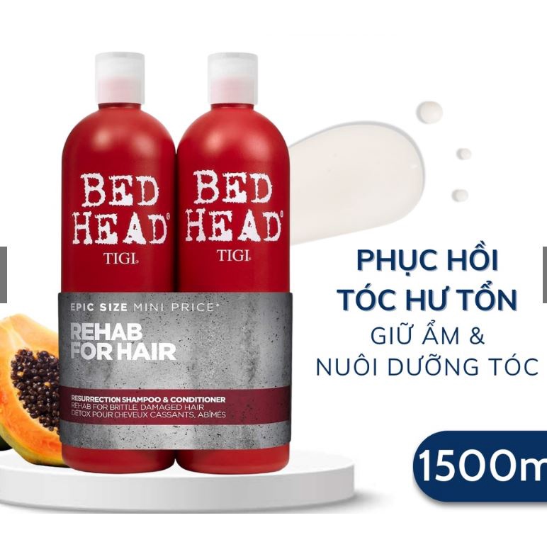 Bộ Dầu Gội TIGI Đỏ - TiGi Bed Head 1500ml/Cặp (Gội+Xả)