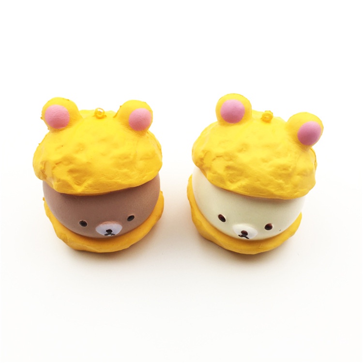 Squishy Lớn JUMBO Gấu Nâu kẹp trong bánh xúc xích Đồ Chơi Xốp Giảm Stress Hình mềm mịn dễ Thương đàn hồi Cho Bé