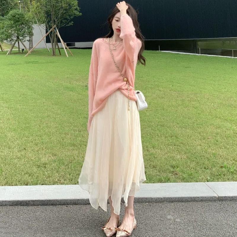 Set Áo Váy Lưới Eo Cao Dáng Chữ a Thời Trang 2022 Dễ Thương Cho Nữ