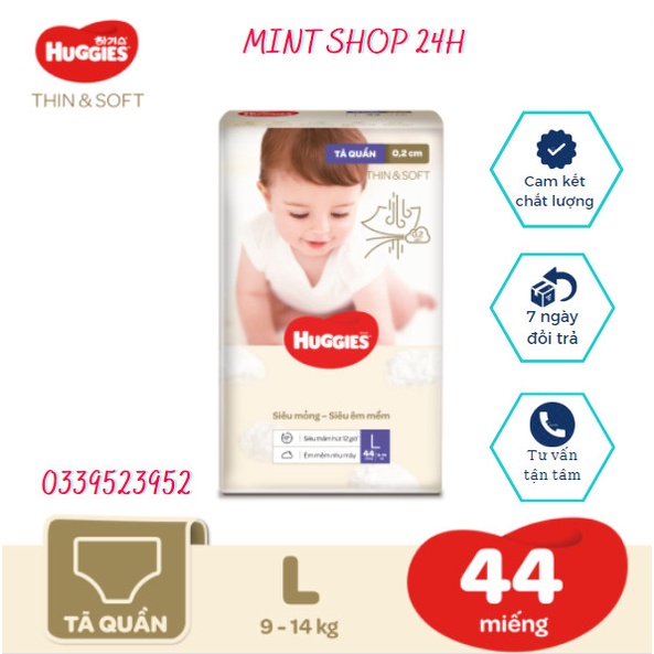 Tã quần Hàn Quốc Huggies Thin & Soft mỏng tàng hình size L44