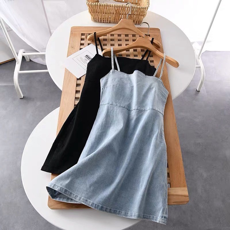 Đầm hai dây denim Z