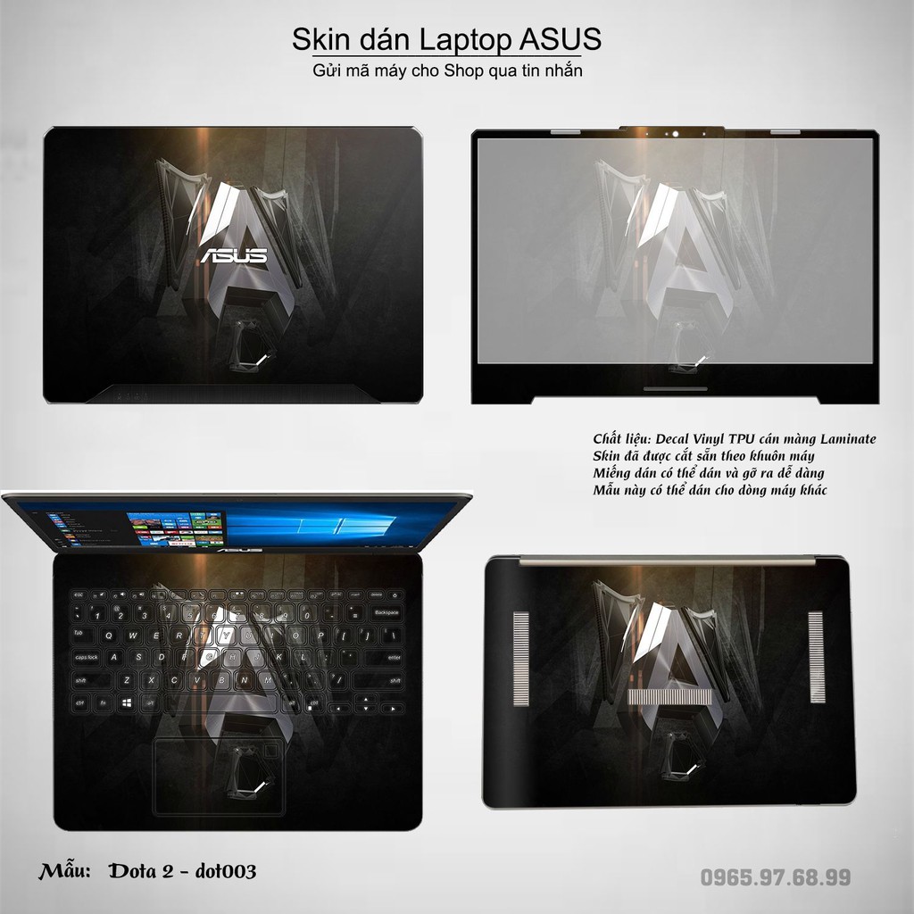 Skin dán Laptop Asus in hình Dota 2 (inbox mã máy cho Shop)