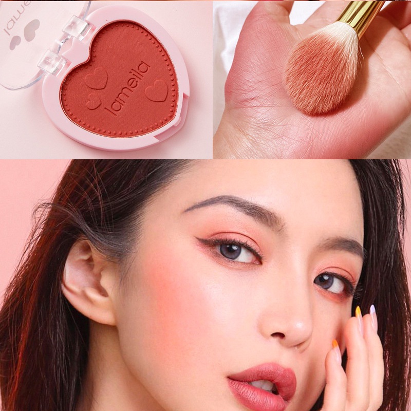 Phấn Má Hồng Đơn Sắc Hình Trái Tim Màu nude Mỹ Latinh Dành Cho Người Mới Bắt Đầu