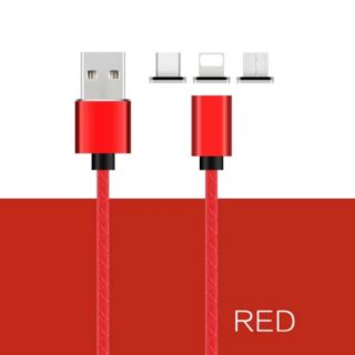 Cáp sạc nhanh 3a đầu nam châm usb type c, lighting, microusb