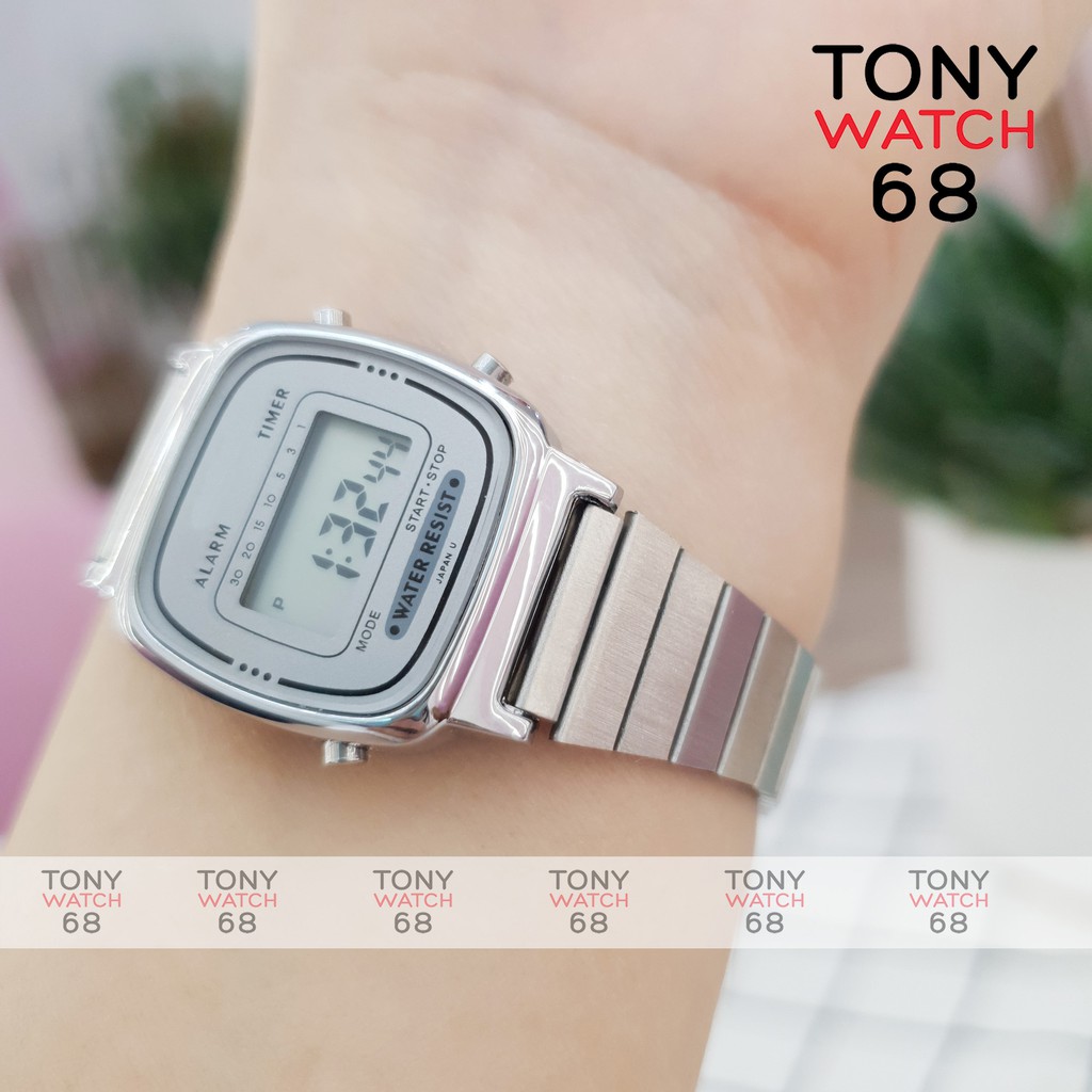 Đồng hồ điện tử SK nữ mặt vuông cong bản mini chống nước chính hãng cho dân văn phòng Tony Watch 68