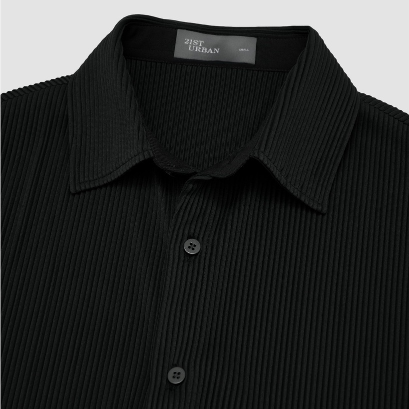 Áo sơmi xếp ly 21ST URBAN Black Comfy Pleated Shirt