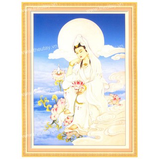 Tranh Thêu Chữ Thập 3D Quán Thế Âm A1094 (KHÁCH TỰ THÊU) KT:54X74CM