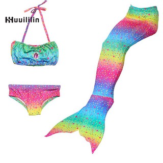 Bộ Đồ Bơi Bikini 2 Mảnh Hình Nàng Tiên Cá Cho Bé Gái