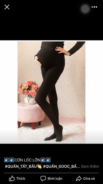 Quần tất bầu thu đông có chun chỉnh theo vòng bụng