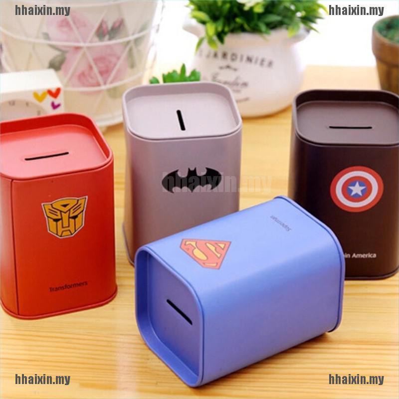 Hộp đựng tiền tiết kiệm in họa tiết Batman Superman độc đáo dễ thương cho bé