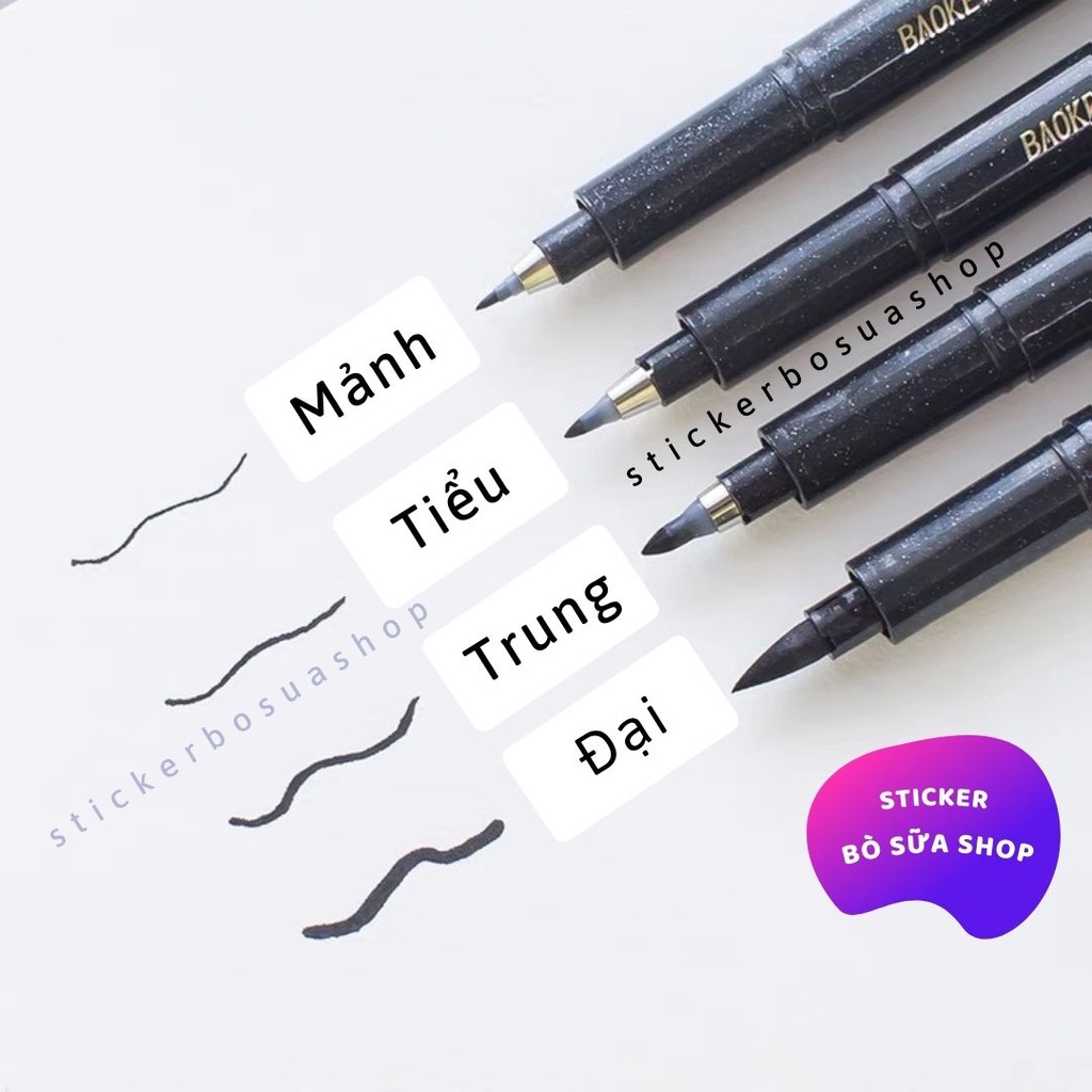 Bút Baoke luyện viết calligraphy bút brush tập viết thư pháp stickerbosuashop