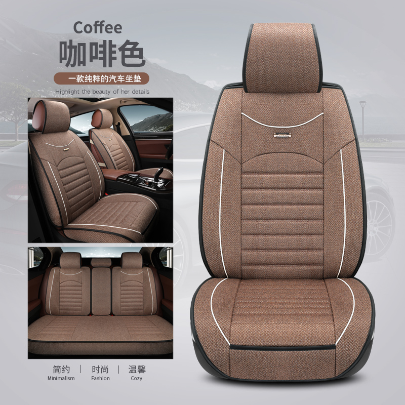 Bọc ghế vải lanh mùa đông hoạt hình cho xe ô tô đệm cho xe ô tô dùng cho xe ô tô