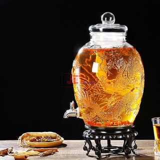Bình Ngâm Rượu Thủy Tinh Chum Rông 10L