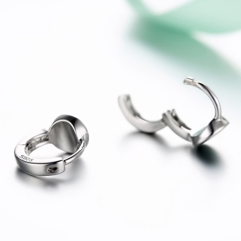 Bông Tai Mạ Bạc 925 Đính Pha Lê Đen