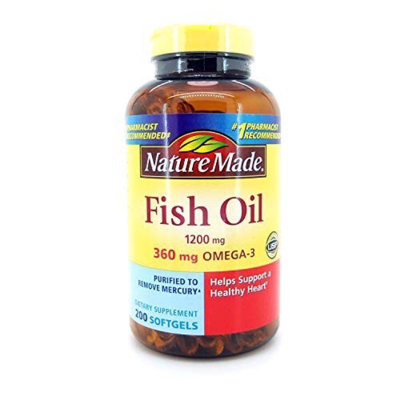 [Mẫu Mới - Date 2023] Fish Oil 1200mg Nature Made 200 Viên | Thế Giới Skin Care