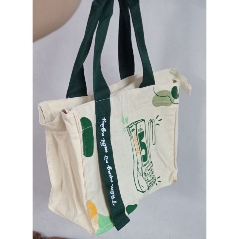 Túi xách vải thời trang Nesvita, Vải bố canvas có khoá kéo