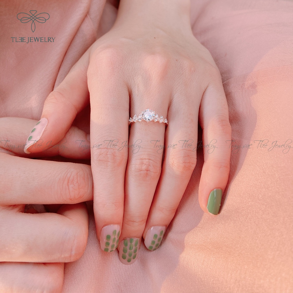 Nhẫn bạc nữ TLEE Elise Prince nạm đá sang trọng NJC A0151