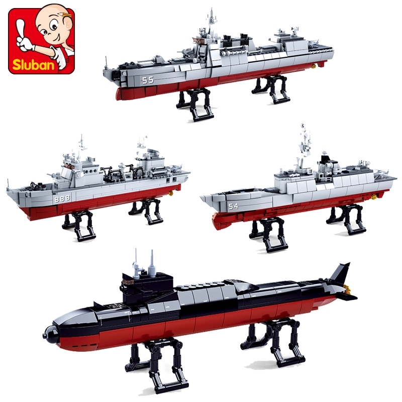 Compatible with LEGO Destroyer Supply Ship Frigate Strategic Nuclear Submarine Military Children Building Block Toy 0700