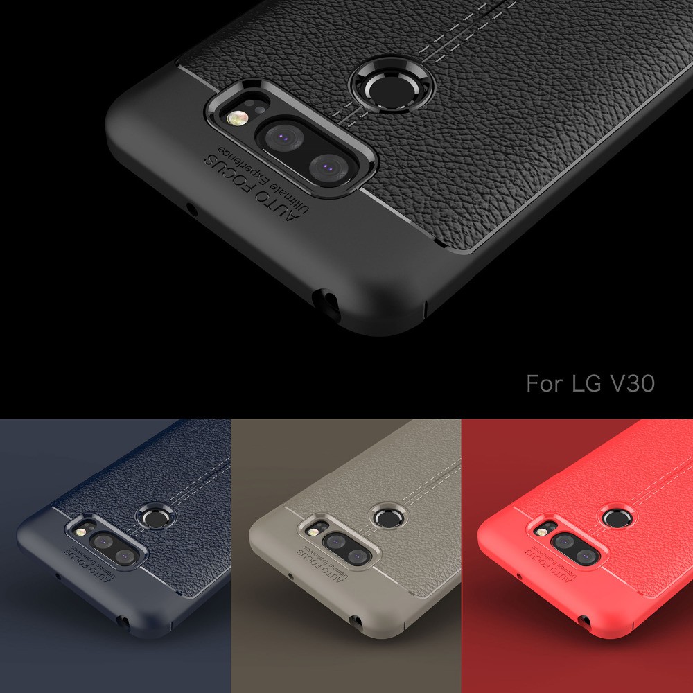 Ốp lưng vân da đen LG V30