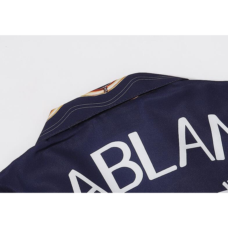 Casablanca Áo Sơ Mi cotton Ngắn Tay In Họa Tiết Thời Trang Dành Cho Nam Và Nữ