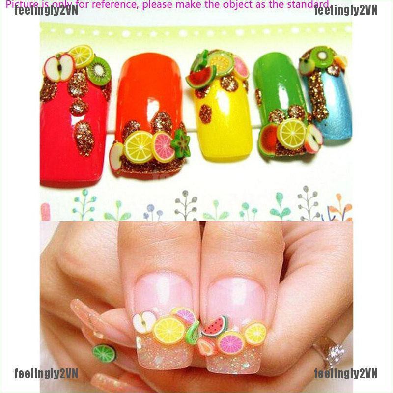 1000 Miếng dán trang trí hình trái cây 3D bằng đất sét xinh xắn