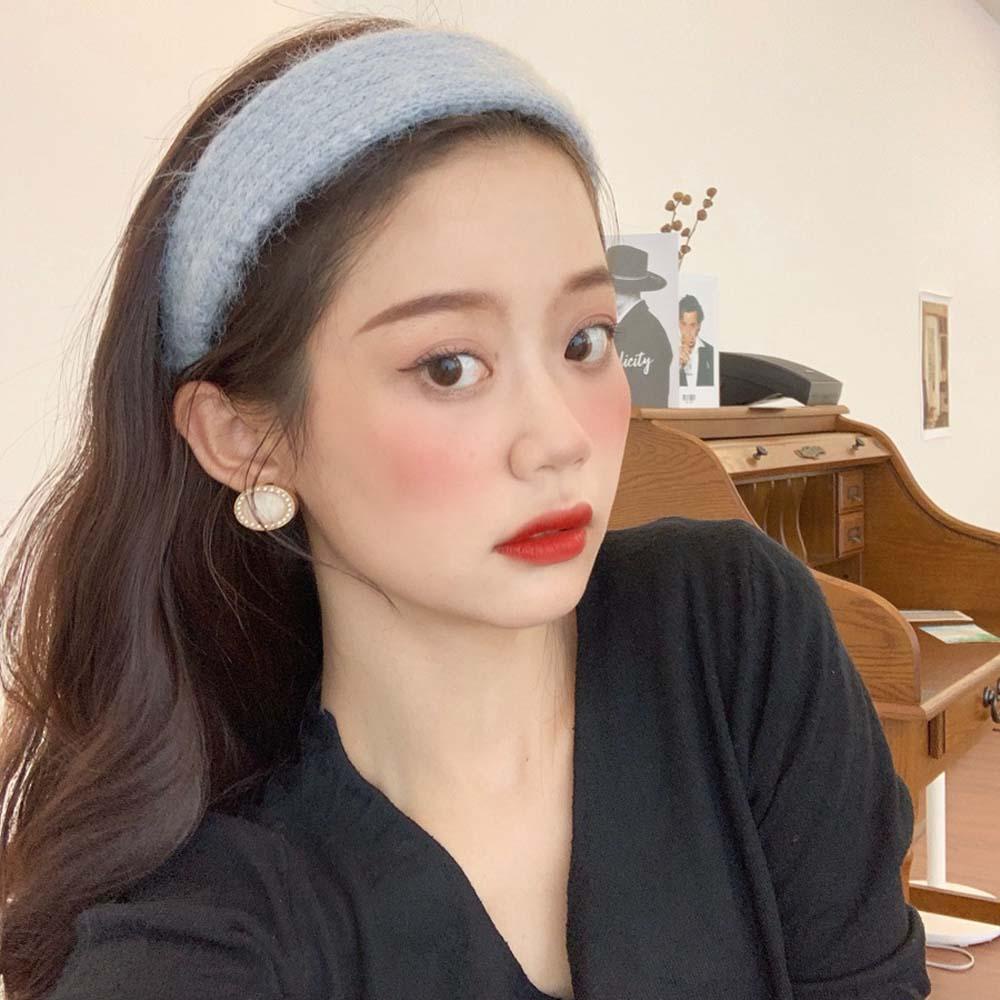 MXGOODS Băng Đô Len Màu Sắc Đơn Giản Phong Cách Retro Hàn Quốc Cho Nữ