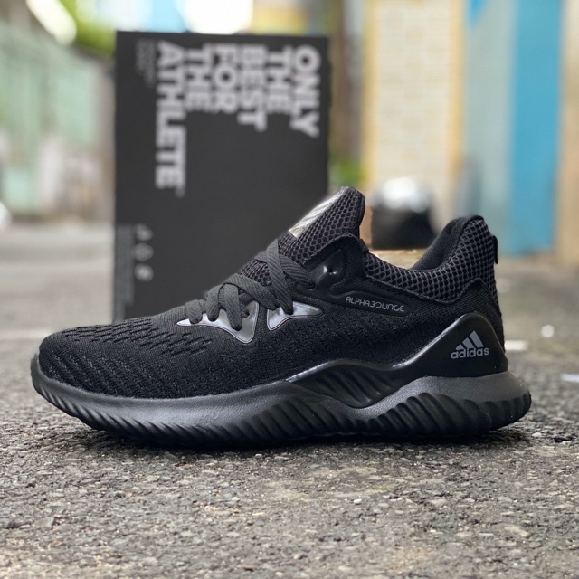 [fullbox, hình thật] Giầy alphabounce full đen nam