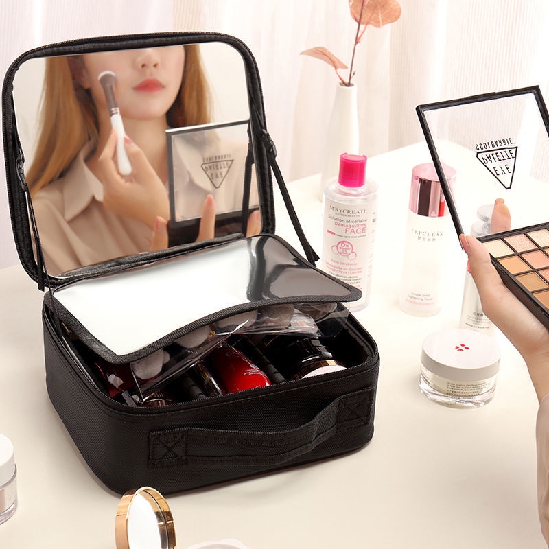 Hộp Đựng Mỹ Phẩm Cỡ Lớn Có Gương Phong Cách Mới Cho Nữ