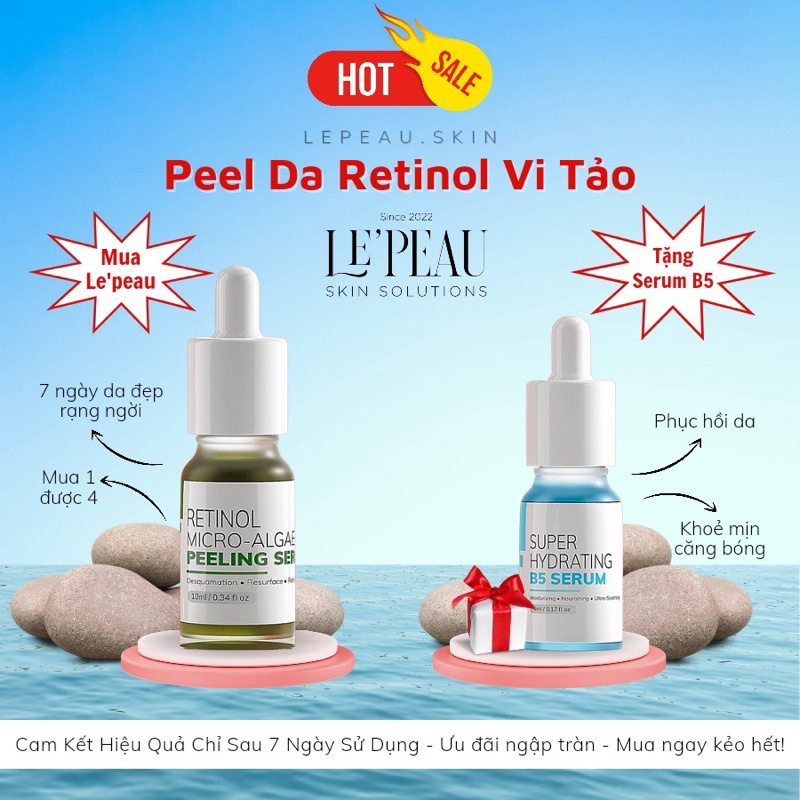 Peel Da Retinol Vi Tảo LE PEAU, Tinh Chất Tái Tạo Da Sinh Học, Căng Bóng [ CHÍNH - HÃNG - 100% ]