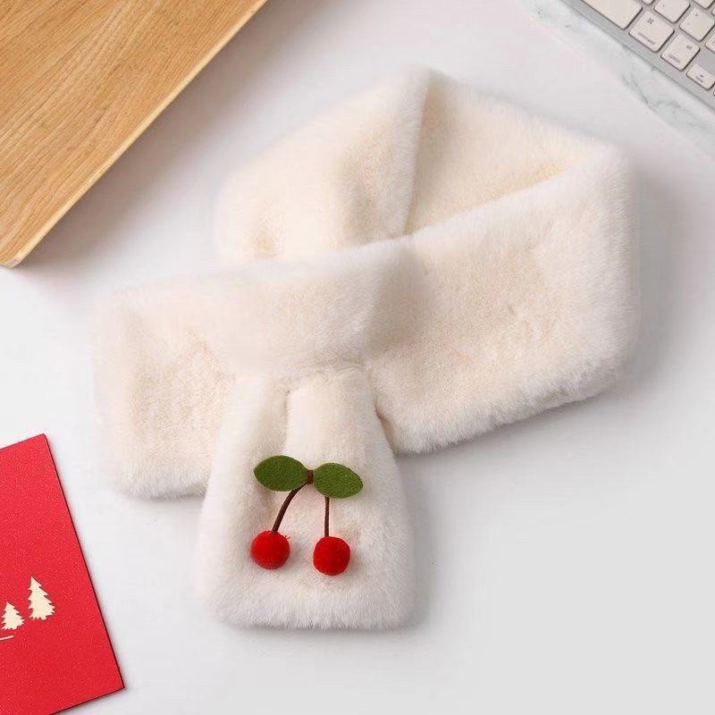 Khăn lông quàng cổ quả cherry dành cho bé gái cực dễ thương mã T42