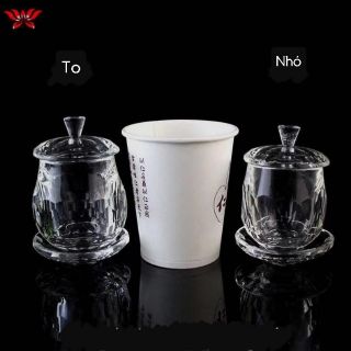 Chén Cúng Thủy Tinh Có Nắp to và nhỏ