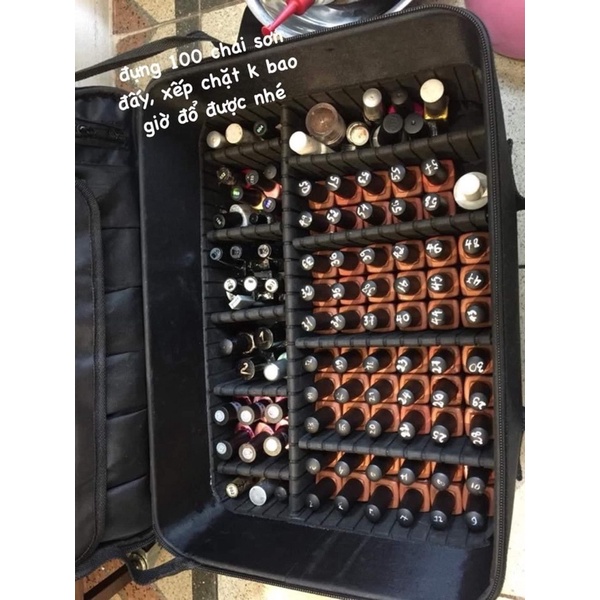 Cốp vải đựng đồ trang điểm phun xăm Nail có 2 quai đeo như Balô