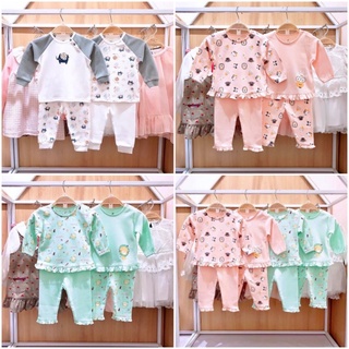 Set 2 áo 2 quần lullaby bé gái vải interlock