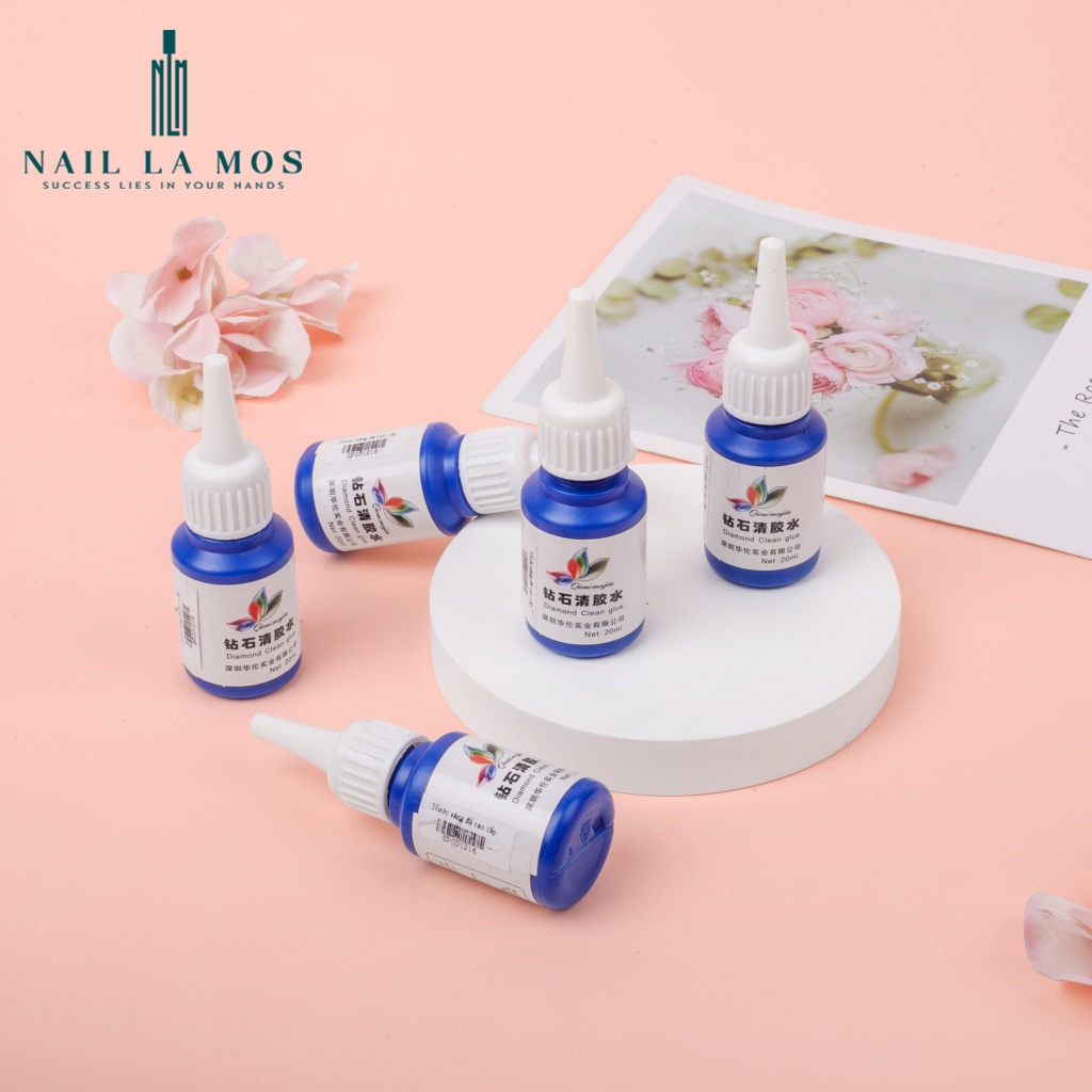 Nước làm sáng đá nail Diamond Clean Glue - nước tháo đá nail chuyên dụng cho dân làm móng (20ml)