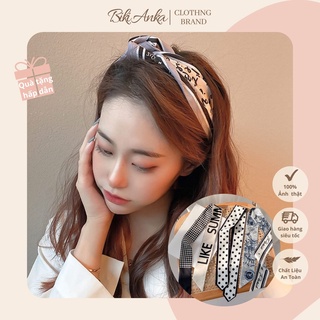 Khăn Turban Lụa Buộc Tóc Phụ Kiện Thời Trang Đa Năng Kiểu Pháp